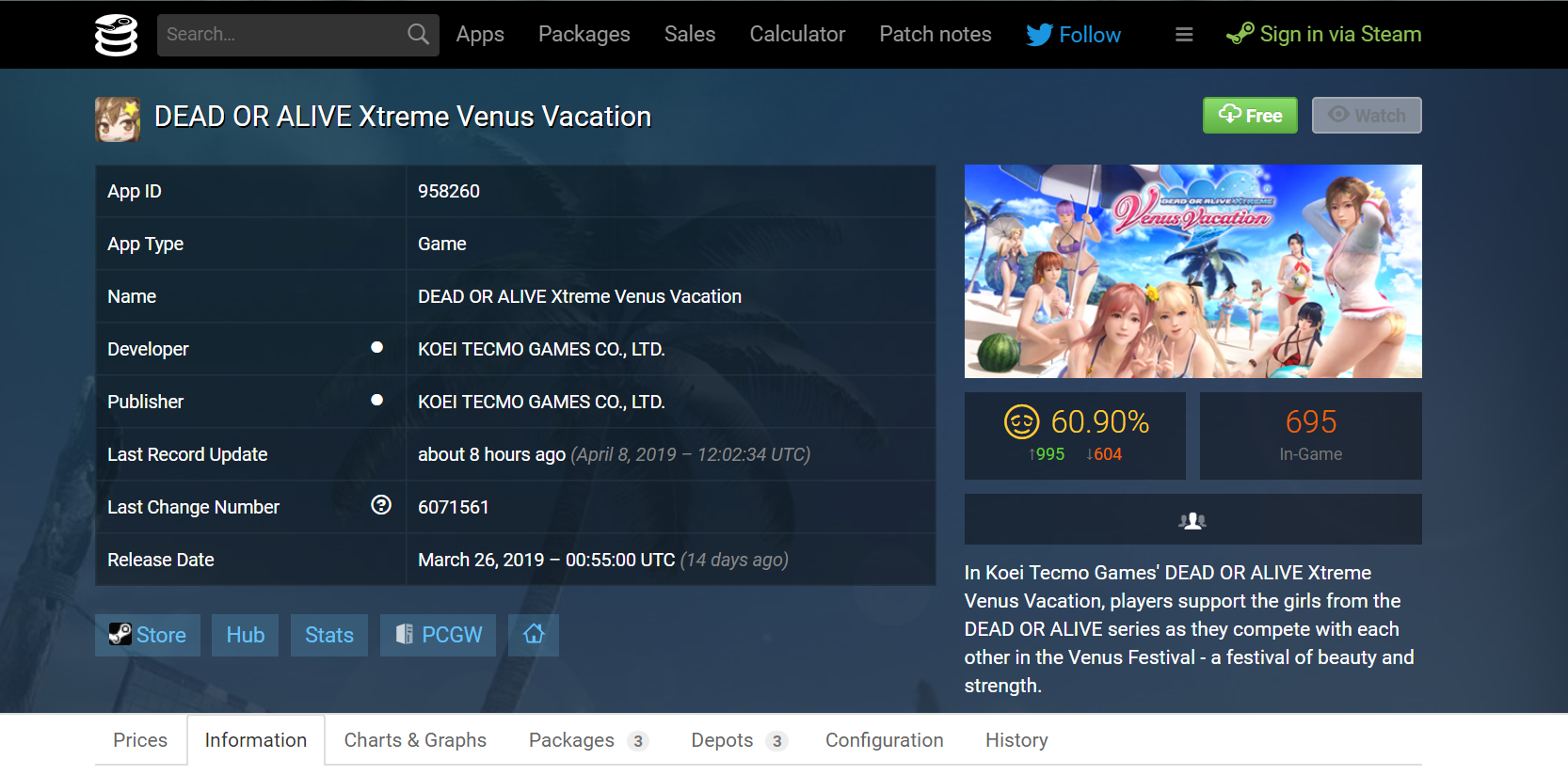 Dead or alive extreme venus vacation steam charts фото 24