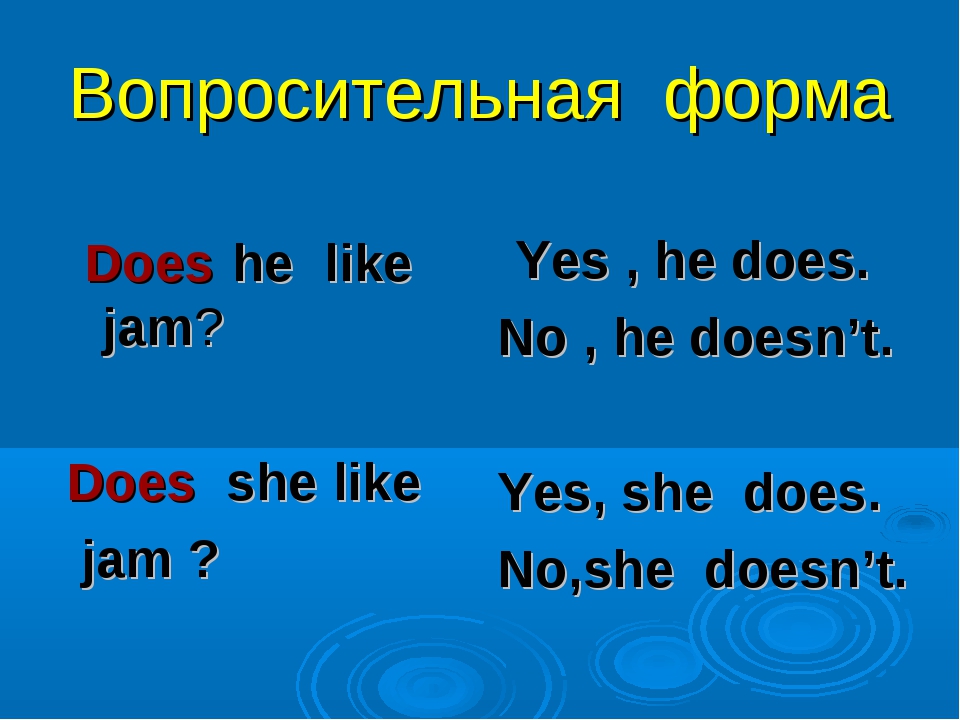 Does she living there. Don't like doesn't like правило. Форма do does. Do does like. I like he likes правило.