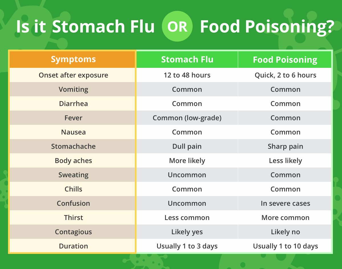 Whats The Difference Between Stomach Flu And Food 