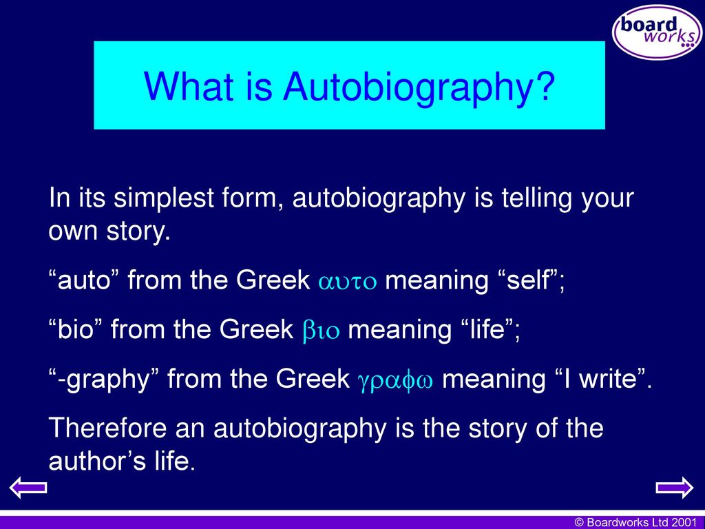 autobiography meaning root