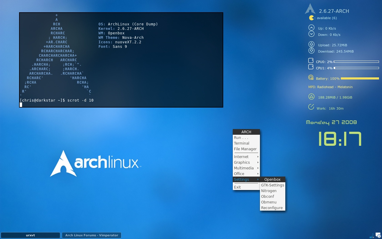 Arch обзор. Linux Openbox tint2. Archlinux Интерфейс. Archlinux Скриншоты. Кастомизация archlinux.